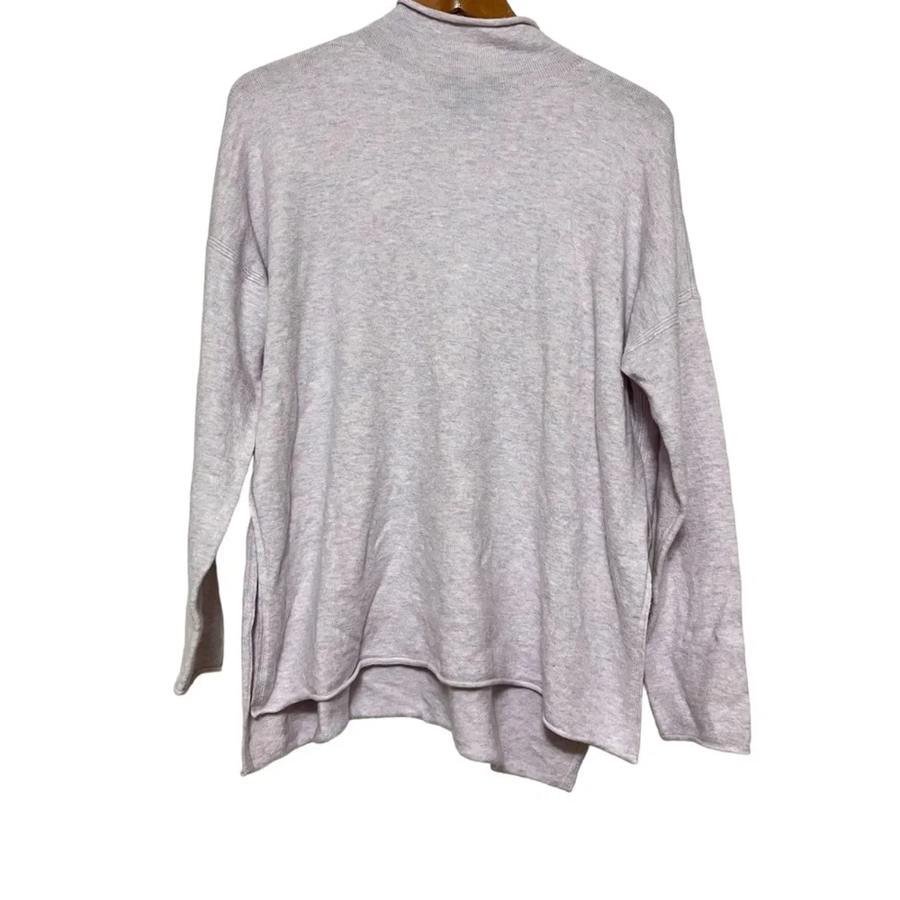 FRENCH CONNECTION Mock Neck Wool Sweater Heathered Pink Open Side Size Medium